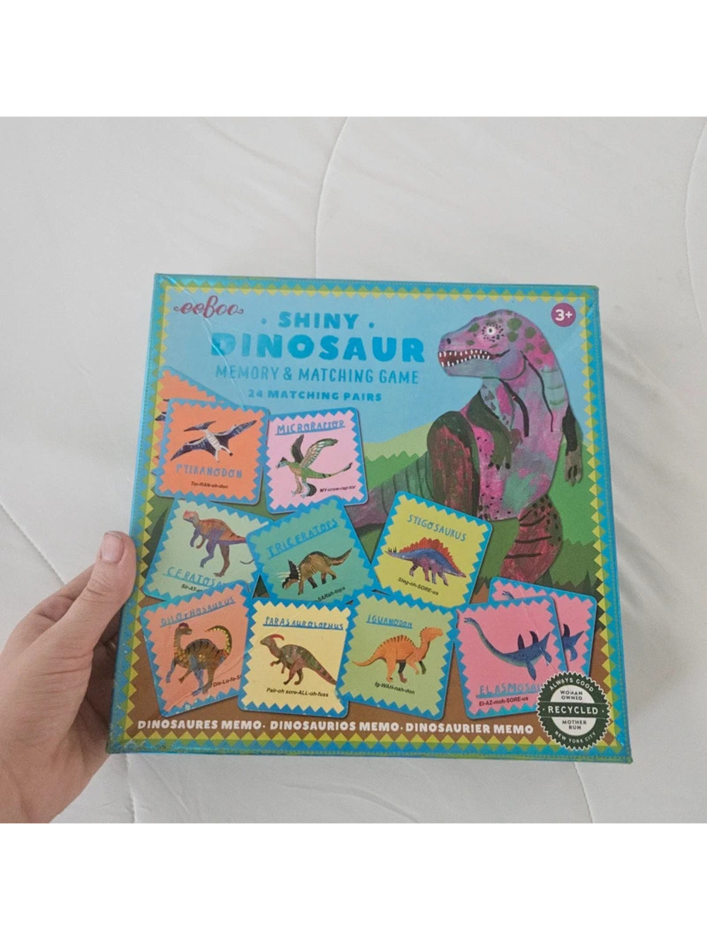 eeBoo Shiny Dinosaur Memory & Matching Game 24 Pairs Ages 3+